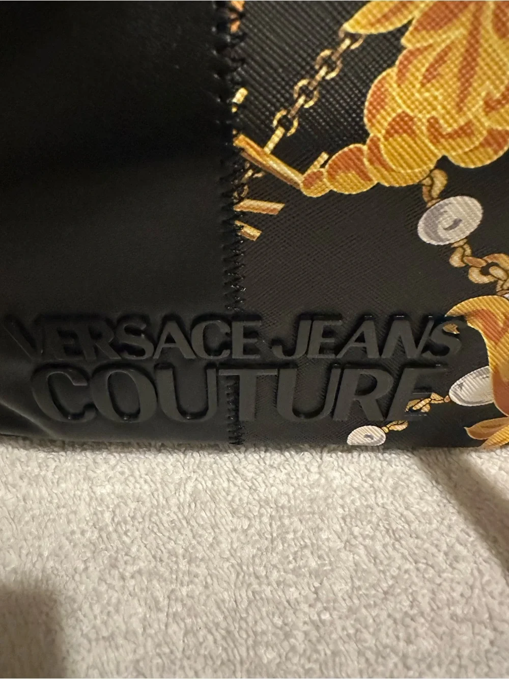 NWT Versace Jeans Couture Baroque Print Shoulder Bag w/ Chain & COA